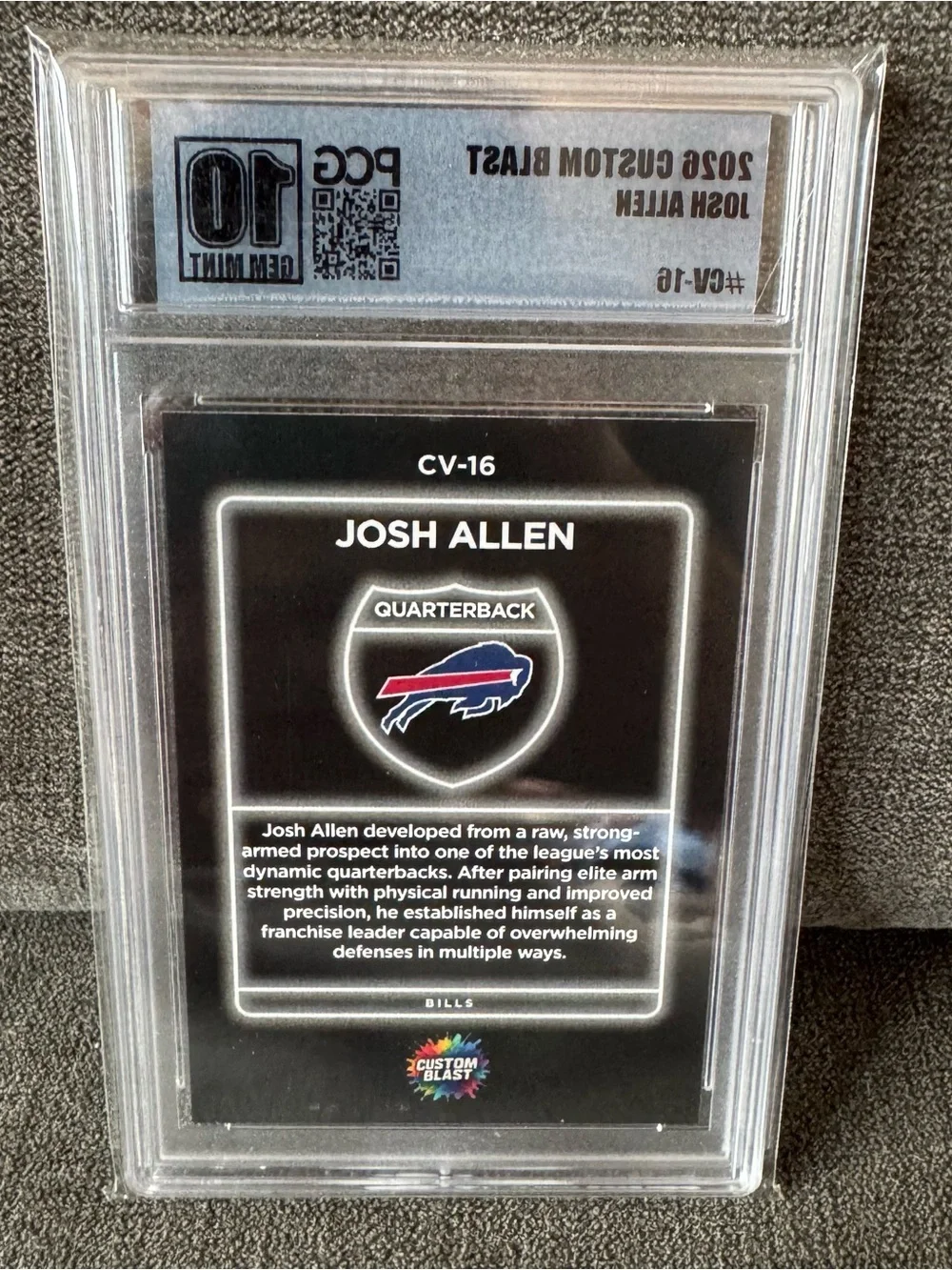 Josh Allen - 2026 Custom Blast #CV-16 PCG 10 Gem Mint